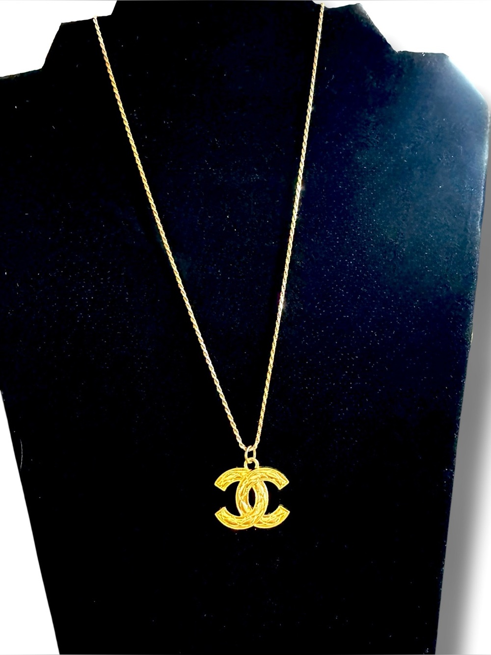 Classic CC Gold Quilted Matelasse Pendant Necklace- Re-Designed
